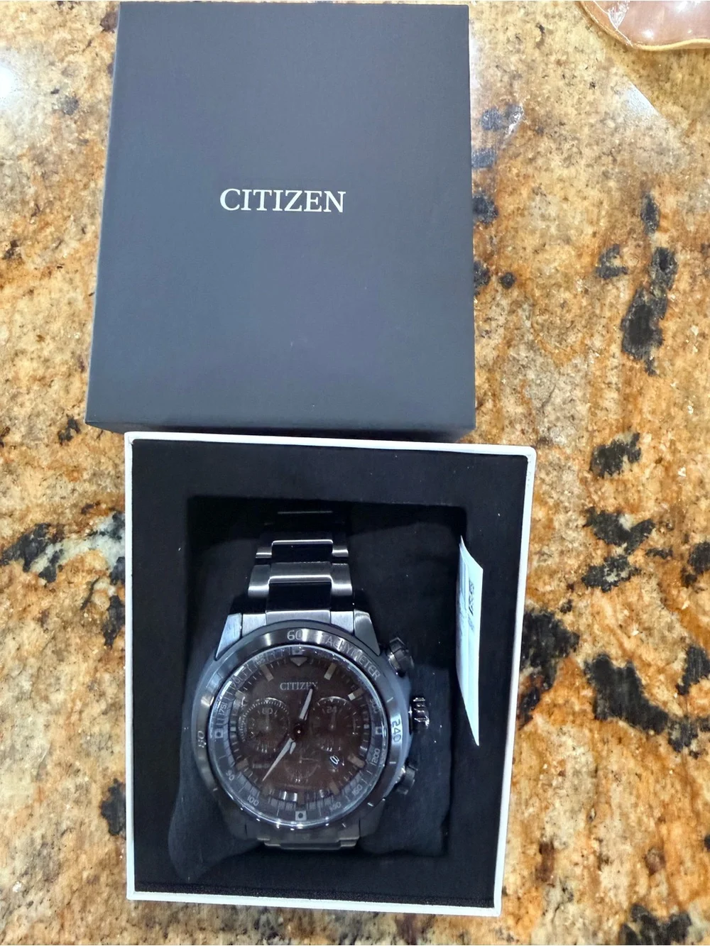 Citizen Men's Black Stainless Steel Chrono Bracelet Watch
